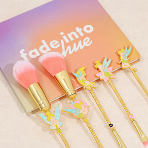 5pcs Set Kuas Makeup Vivid Tinker <span class=keywords><strong>Bell</strong></span> Kuas Makeup Emas Tinker <span class=keywords><strong>Bell</strong></span> yang Lucu Kuas Eyeshadow untuk Hadiah Anak Perempuan - Product Image 5