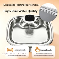 Fontaine à eau pour chat et chien, non électrique, filtrée, en acier inoxydable 304, à circulation, à activation par capteur, distribution automatique