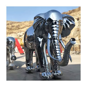 집 마당 풍경 동물 조각 거울 스테인레스 스틸 호랑이 동상 - Product Image 2