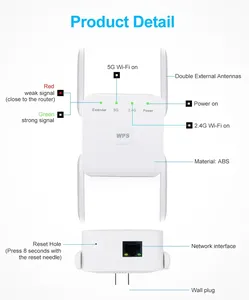 Усилитель Wi-Fi сигнала 1200 Мбит/с, 5G, 2,4 ГГц, 300 Мбит/с, репитер, внешний расширитель Wi-Fi сети, усилитель сигнала - Product Image 3