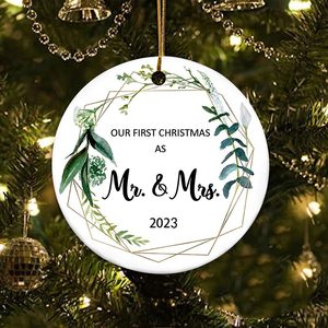 <strong>First</strong> <strong>Christmas</strong> As Mr and Mrs <strong>Ornament</strong> Married Hanging Decoration Ceramic <strong>Christmas</strong> Tree <strong>Ornaments</strong> Wedding Gifts for Couple 2023 - Product Image 4