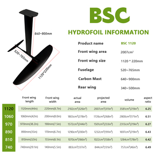 BSC 1120 Mástil de aluminio y carbono para SUP, ala, aleta de efoil, kitesurf, tabla de surf electrónica, foil para deportes acuáticos, surf con foil, hidrofoil - Product Image 2