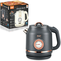 Hervidor de Agua Rápido RAF R.7209, 1500W, 1.5L, con Control de Temperatura, Apagado Automático, Enchufe VDE, Base Giratoria de 360° para Preparación de Bebidas en la Cocina