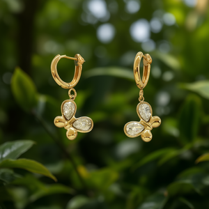 Pendientes de Moda con Baño de Oro PVD, Acero Inoxidable 316L, Diseño de Mariposa, Resistentes y Sostenibles - Product Image 3