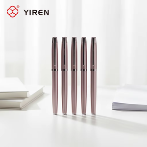 <span class=keywords><strong>Penna</strong></span> <span class=keywords><strong>Stilografica</strong></span> di Lusso Personalizzabile YIREN in Metallo Antracite, Punta da 0,38mm, Finitura Lucida Brillante, Pennino Robusto per Uso Professionale - Product Image 2