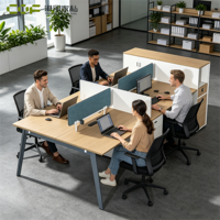 Bureau de travail moderne en MDF avec tiroirs, 2 à 4 places, poste de travail ergonomique pour ordinateur portable, postes de travail modulaires