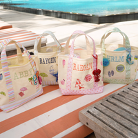 Bolsa de Playa Personalizada con Nombre, Bolso de Mano para Vacaciones de Verano, Bolsa de Hombro Bordada para Viajes a la Piscina
