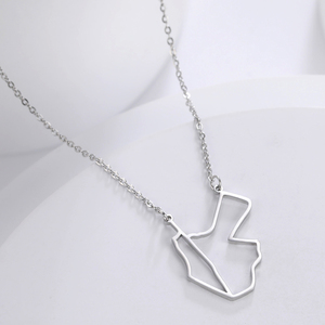 Collar <span class=keywords><strong>con</strong></span> colgante de mapa del mundo, colgante de acero inoxidable <span class=keywords><strong>con</strong></span> mapa <span class=keywords><strong>Jordan</strong></span> - Product Image 4