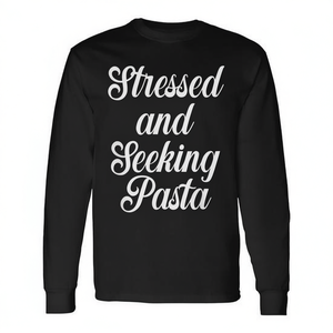 Camiseta de Manga Larga con Humor sobre Comida Italiana, Alivio del Estrés, Comida de la Paciencia, Artículo Promocional - Product Image 2