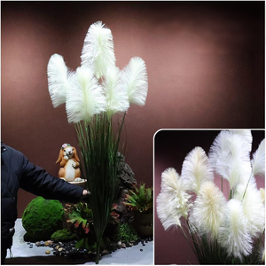 Bouquet de fausses herbes de la Pampa artificielles réalistes, blanches et moelleuses, pour la décoration de la maison, du <span class=keywords><strong>salon</strong></span>, de la table de mariage, style bohème - Product Image 5