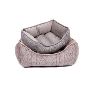 Ткань Оксфорд, распродажа, мягкая квадратная теплая кровать для собак, удобная роскошная кровать для домашних животных