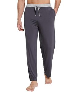 Stock Clearance <b>Men's</b> Bamboo Pajamas Sleep Bottoms Solid Blue Casual Lounge <b>Pants</b> Wholesale In-Stock Ready To Ship Sleepwear - Product Image 4