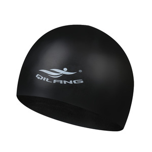 Gorro de natación de silicona Qilang, color sólido, alta elasticidad, protección impermeable para los oídos, para adultos y niños - Product Image 5