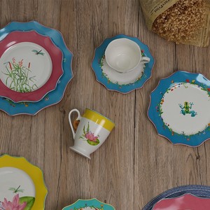 Varie forme Bone China moderni Set da tè in ceramica porcellane forma unica piccola fantasia caffè e piattini Set tazza - Product Image 4