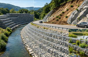Cage en <span class=keywords><strong>gabion</strong></span> galvanisé en gros d'usine, cage en treillis métallique hexagonal pour la protection des berges de rivière et les murs de soutènement en pente - Product Image 4