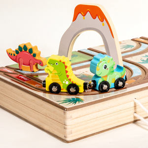 ชุดเกมกระดานไม้ Youlebei แบบพกพา 2-in-1 เล่นได้สองด้าน เกมปาลูกส่งเร็วและเกมรถไฟ  เกมกระดานไม้เสริมพัฒนาการสำหรับเด็ก เหมาะสำหรับการเดินทาง - Product Image 5