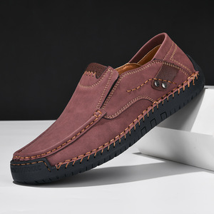 Mocassins pour hommes en cuir de vachette cousus main, style <span class=keywords><strong>vintage</strong></span> patchwork, chaussures décontractées pour la marche quotidienne et le travail, toutes saisons - Product Image 4