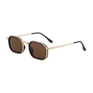 KSL-98413 Lunettes de soleil carrées pour hommes, monture noire, protection UV400, charnières à ressort en plastique et métal pour usage extérieur - Product Image 1