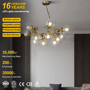 Personalità creativa vento industriale camera da letto di lusso bolla di vetro lampadario luce - Product Image 1