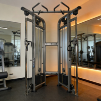 Système de croisement de câbles professionnel, cadre en acier robuste, poulies réglables, machine de musculation multifonctionnelle pour salle de sport commerciale