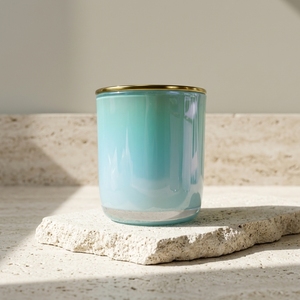 Recipientes de Metal para Velas, Color Verde Esmeralda Turquesa, con Tapa, Frascos Cilíndricos para Fabricación de Velas de Cera - Product Image 2