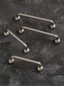 Cream Style Brushed Nickel Curved Cabinet Pull Handles Zinc Alloy Round Base Drawer Pulls for Kitchen Cabinet Wardrobe - Product Image 5