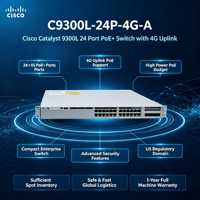 Commutateur Cisco Catalyst série 9300 24 ports PoE 4X1G liaisons montantes avec modules fixes C9300L-24P-4G-A
