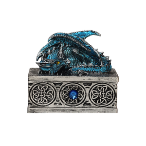 Шкатулка для украшений в виде статуи дракона, средневековый Фэнтезийный миф дракон с крышкой, коробка для украшений в виде сокровищ, Подарочная коробка для украшения статуи дракона. - Product Image 1