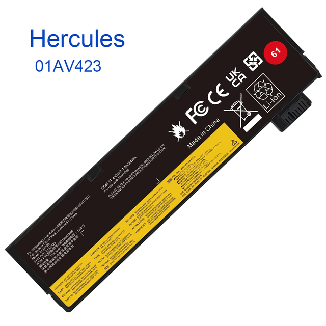 61 Original Laptop Battery 01AV423 01AV422 01AV424 01AV452 01AV490 for Lenovo ThinkPad T470 T480 T570 T580 Battery 24Wh 3-Cell