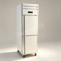 Réfrigérateur vertical à porte simple en acier inoxydable refroidi par air, pour cuisine commerciale, avec bac GN