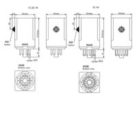 Relais industriel 10A 240VAC 1C 2C 3C 8 broches 11 broches à brancher sur bornier pour système d'alimentation et armoire de commande automatisation industrielle