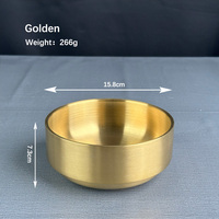 Bol à soupe coréen de haute qualité en acier inoxydable double couche de 15,8 cm, grande capacité, écologique, résistant à la chaleur