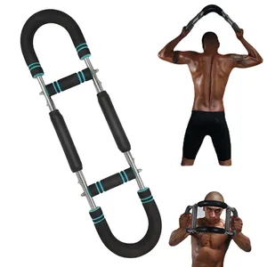 Entrenador de fuerza de brazos en forma de U ajustable, equipo de fitness multifuncional para interiores con barra de resistencia para muñecas con resorte de seguridad - Product Image 2