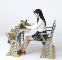 Ensemble de bureau et chaise réglables pour lycéens, structure en bois et métal, taille personnalisée, design moderne