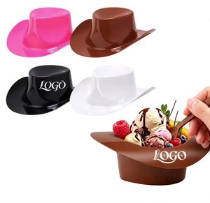 <b>Hats</b> Ice Cream Bowls with Spoons 8oz Reusable PP Frozen Yogurt Sundae Gelato Cups <b>for</b> Summer Western Holiday Party Favor Gift - Product Image 1