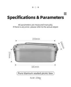 กล่องข้าวไทเทเนียมแบบพกพา ขนาด <1 ลิตร ทรงสี่เหลี่ยม พร้อมระบบทำความร้อนอัตโนมัติเต็มรูปแบบ สำหรับนักเรียน ท่องเที่ยว และตั้งแคมป์ - Product Image 6