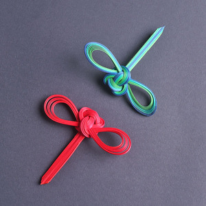 Bamboo Brooches Bowknot Shape Traditional Chinese Hair Accessories Unisex Gift For Hanfu Cheongsam Wear - Product Image 1