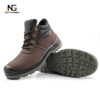 Chaussures de sécurité en cuir véritable marron conformes à la norme CE, embout en acier, chaussures de travail basses, antidérapantes, pour la construction et l'industrie
