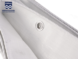Bâche en PE MILLION robuste double blanc, matériau standard 200 g/m², avec œillets renforcés <span class=keywords><strong>pour</strong></span> la protection des conteneurs et des palettes - Product Image 2
