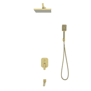 Set Doccia a Incasso con Pannello Quadrato a 3 Funzioni, Montaggio a Parete, Rubinetto da <span class=keywords><strong>Giardino</strong></span> - Product Image 4