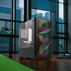 Matx Mid Tower Computer Cases Towers Computing Gaming Pc Case With RGB Fans USB3.0 +audio Pc Cabinet