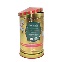 Boîte en fer blanc cylindrique personnalisée sur le thème de Noël, avec cloche musicale rotative à ressort, pour l'emballage alimentaire (sandwichs et aliments pour bébés)