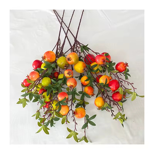 Proveedor Chino al por Mayor de Planta Artificial Decorativa Aromática de Granada de 7 Cabezas, Fruta Artificial - Product Image 1
