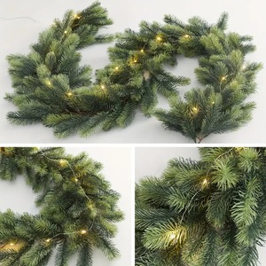 Guirlandes de Noël en rotin, décorations artificielles en aiguilles de pin pour cheminée, décoration de fêtes - Product Image 3