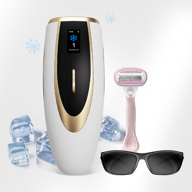 Ice Cooling Mini Portable Plastic IPL Hair Removal & Skin Rejuvenation Device for Face Body Leg Home Use Epilator