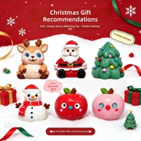 Boîte Mystère de Noël : Jouets Squishy Anti-stress TPR à Remontée Lente – Renne, Père Noël, Arbre, Bonhomme de Neige – Six Modèles – Vente en Gros et en Vrac – Cadeau