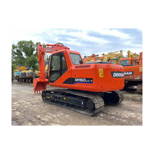 Excavatrice Doosan DH150LC-7 de couleur orange, engin de construction lourd sur chenilles, équipement d'occasion 14200KG, composants essentiels certifiés - Product Image 4