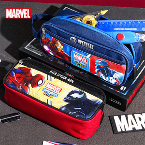 2025 Marvel Spider-Man stampato di grande capacità doppio strato astuccio per bambini sacchetto di cancelleria resistente sporco per primario - Product Image 6