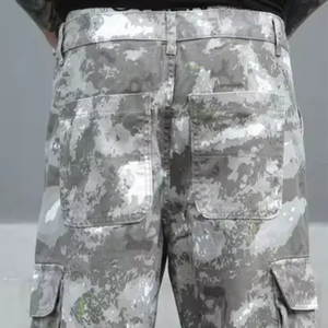 Heren Camo Baggy <span class=keywords><strong>Cargo</strong></span> Broek Vintage Trekkoord Elastische Taille Wijde Pijpen Joggingbroek Streetwear - Product Image 4