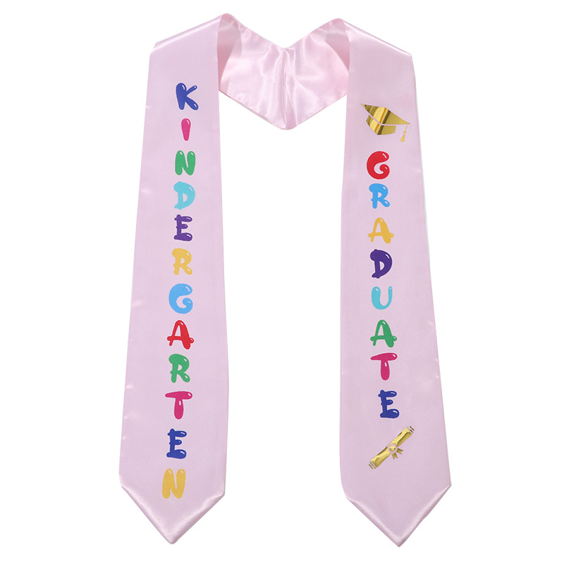 Preschool Graduation Cap And Gown WILLBOND Kids Graduation Stole Sash 2025 Preschool Kindergarten Graduation Class Of 2025 Colorful Grad Stoles For Preschool Students White Preschool Graduation Sash